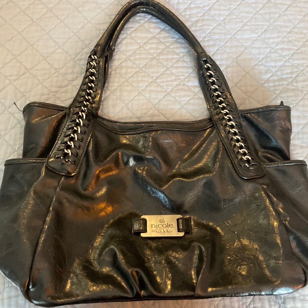 Black leather purse